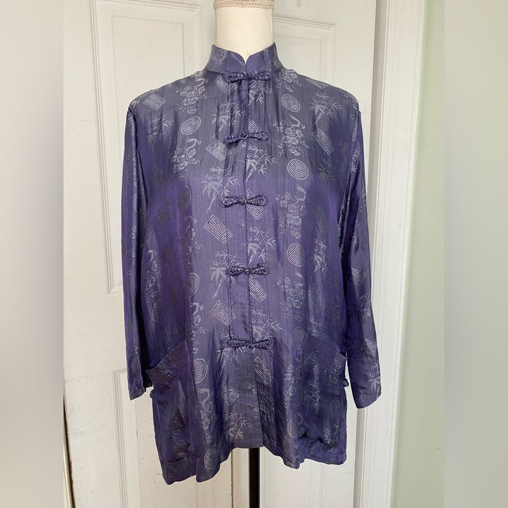 Vintage Blue Dragon Silk Jacket by Rita Stein